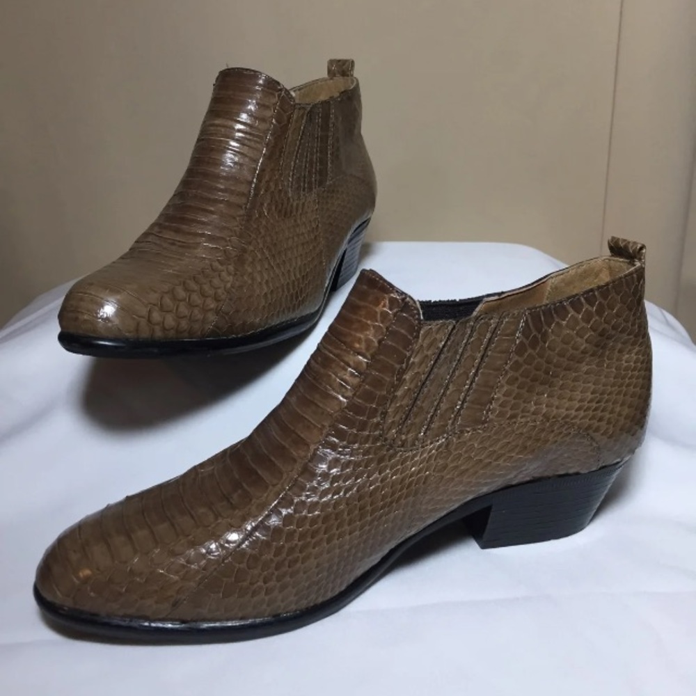 Snake Skin Ankle Boots Men's 9/Ladies 10